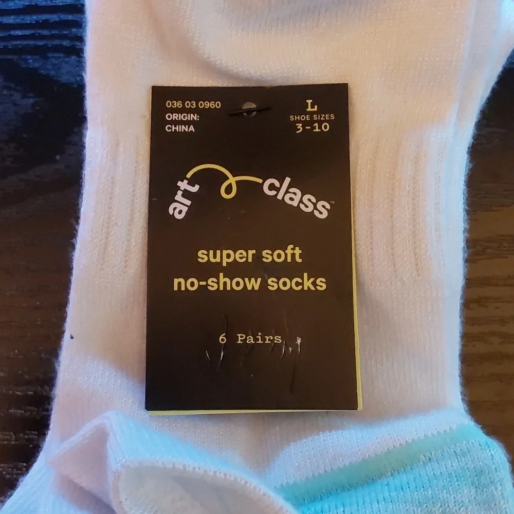 Girls super soft no show socks 6 pairs | Art Class | Shoe size 3-10